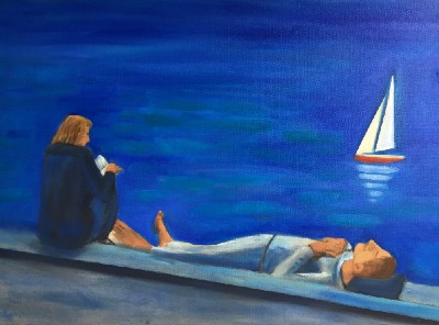 New York Central Park-Lovers by the lake